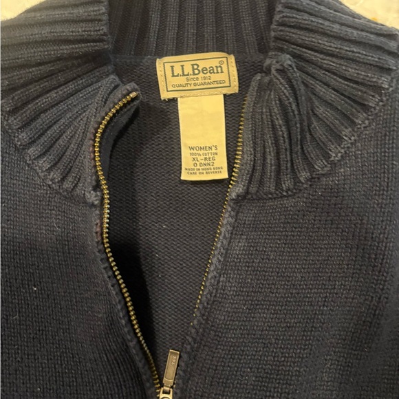 L.L. Bean Dark Blue Women's Zip-Up Sweater - Picture 2 of 3